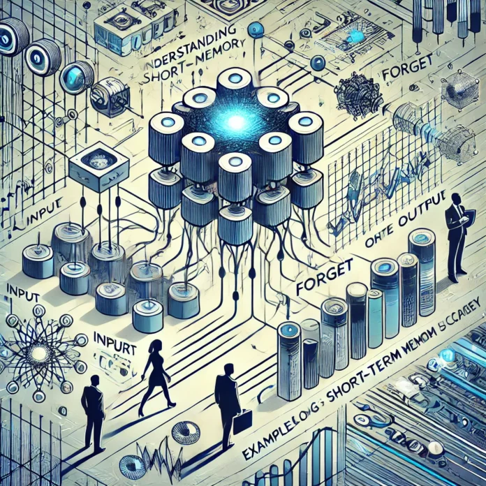 A detailed and modern illustration representing 'Understanding Long Short-Term Memory (LSTM) Networks_ Examples and Use Cases.' The image should featu