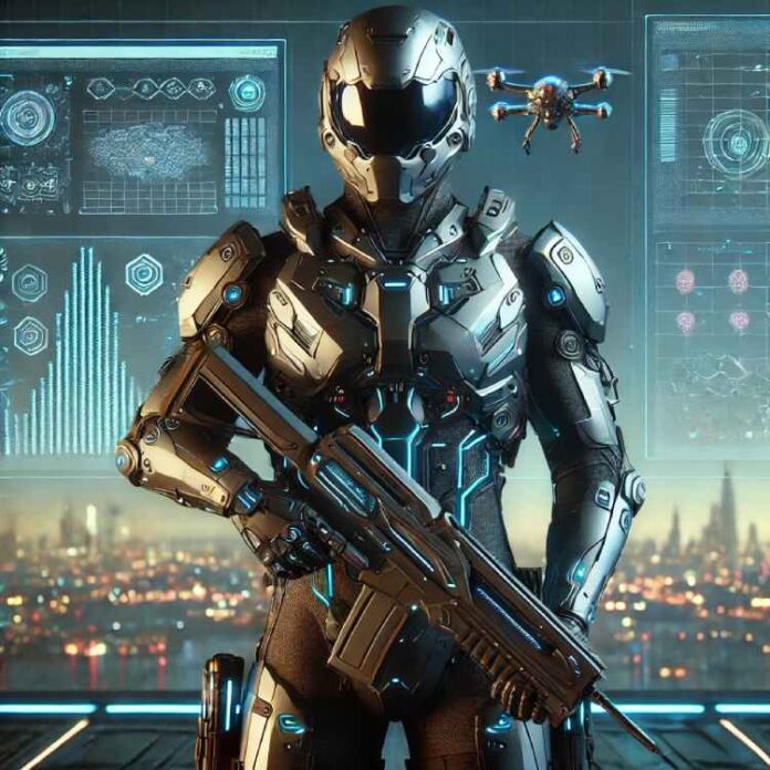 high-tech armor suit